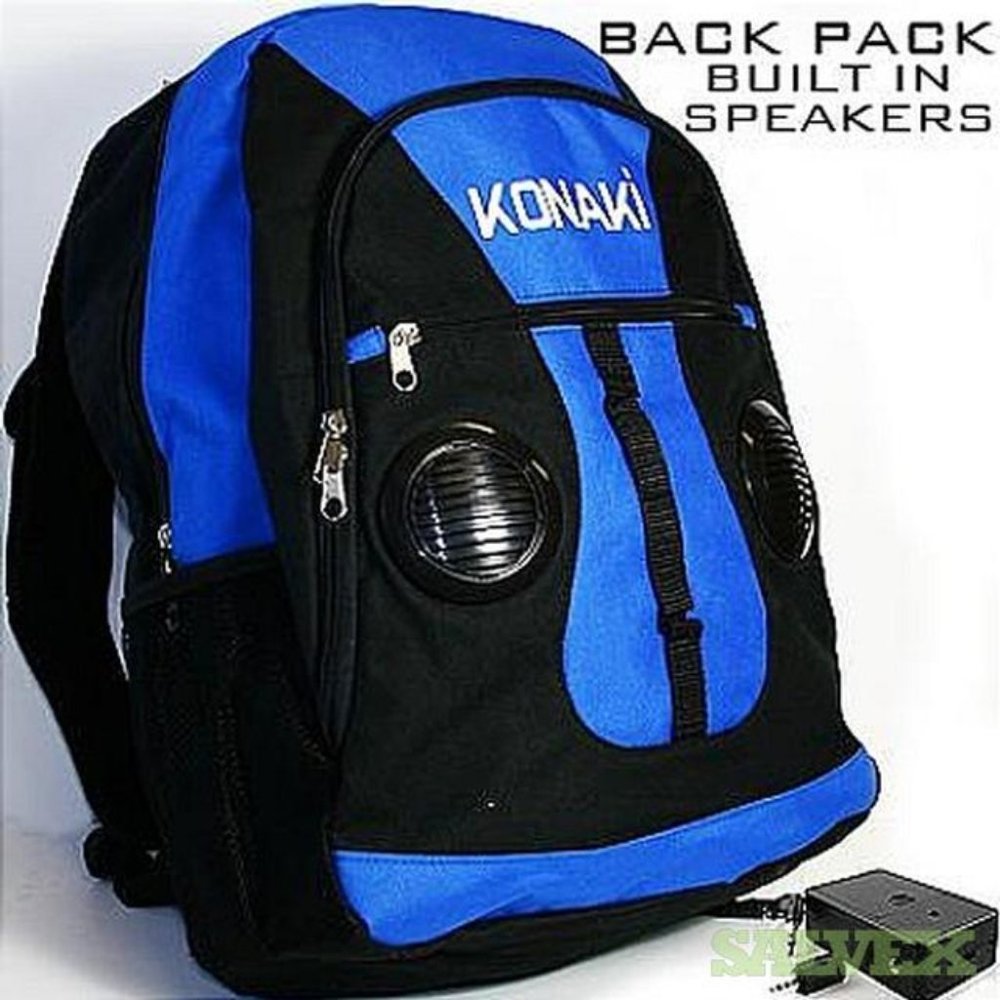 Konaki Blue Large Backpack with Speakers NEW